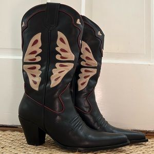 Nine West Y2K Butterfly Cowboy Boots